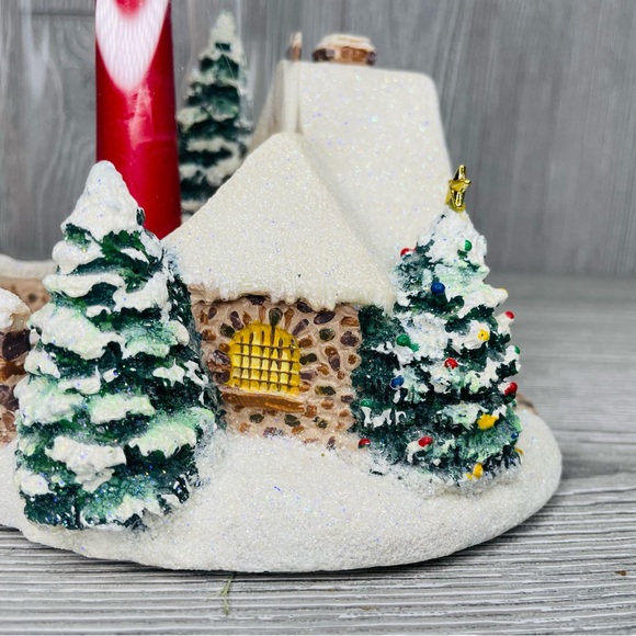 2005 Thomas Kinkade Teleflora Memories of Christmas Candle Holder Santa Globe - Picture 2 of 7